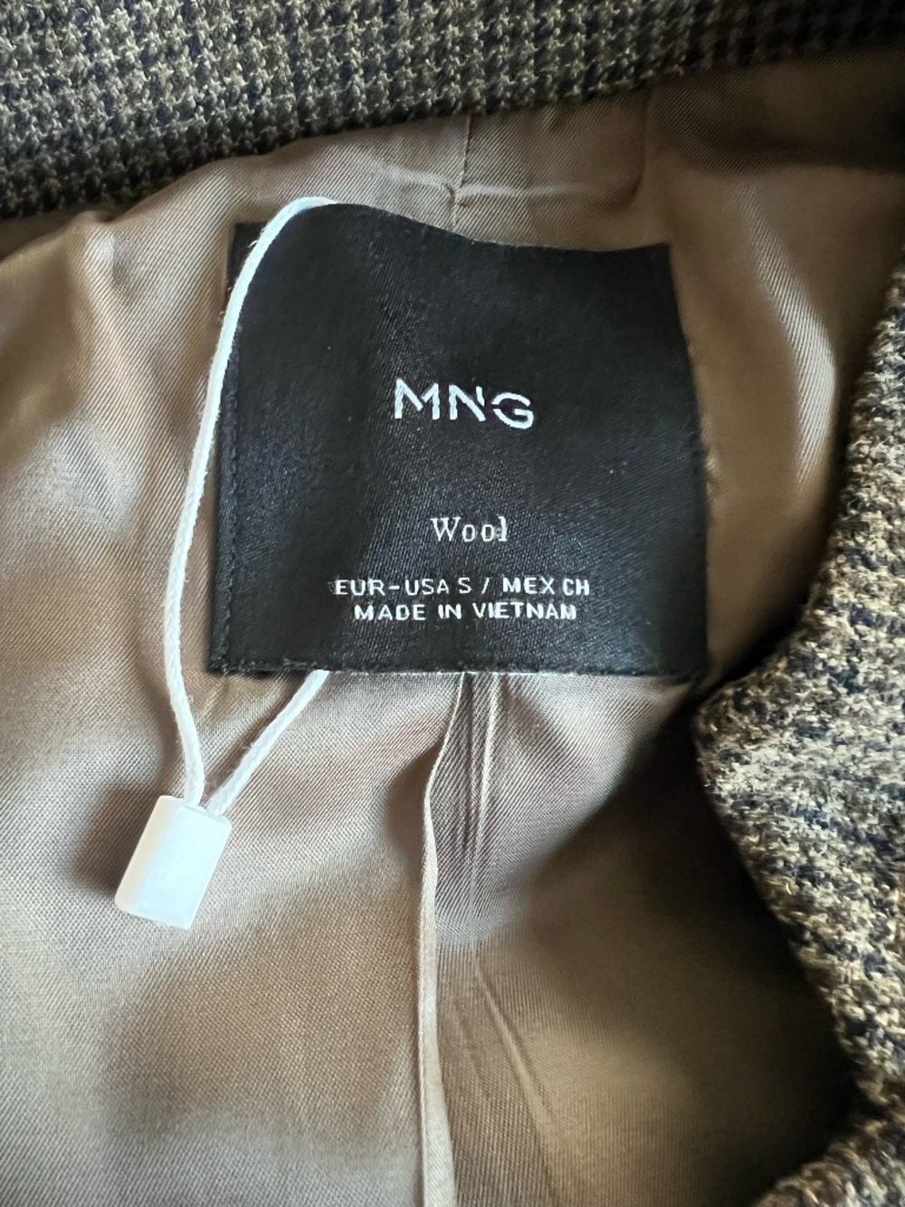 Mango Micro-Houndstooth Wool Jacket Size Small - Picture 12 of 15